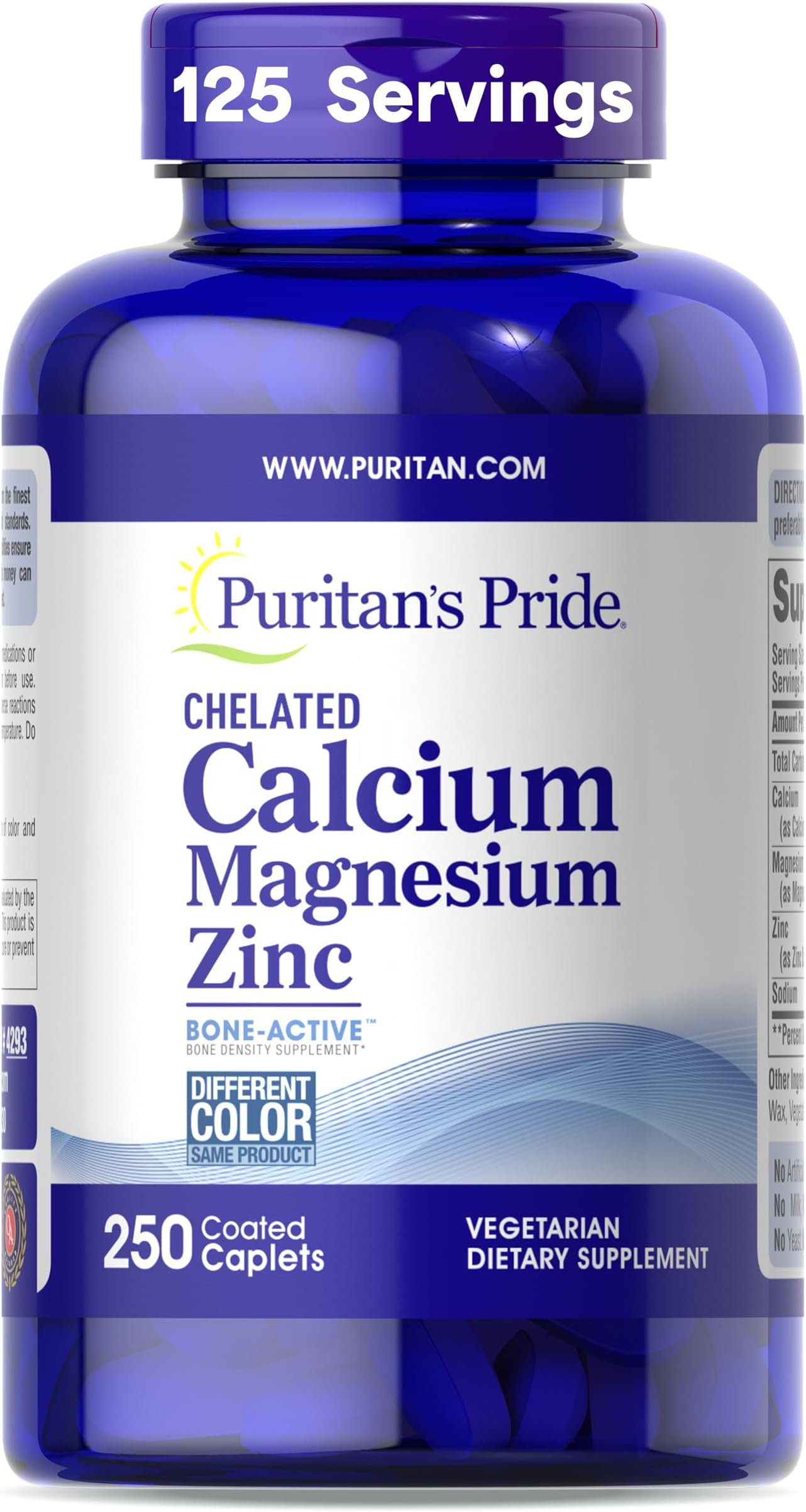 Puritan's Pride Chelated Calcium Magnesium Zinc,250 Caplets