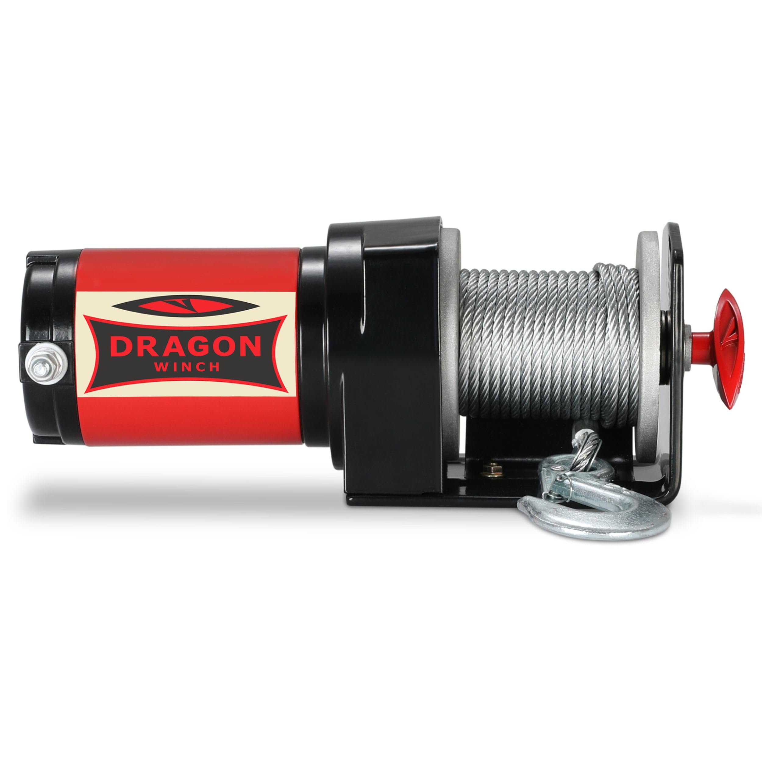 DRAGON WINCH - Elektrische Seilwinde 12V Maverick I 2000 lbs (907 kg) I Offroad Seilzug mit Stahlseil 10m I für Pflüge, Quads, ATV, UTV I 12V Seilwinde mit Zubehör I keine Fernsteuerung