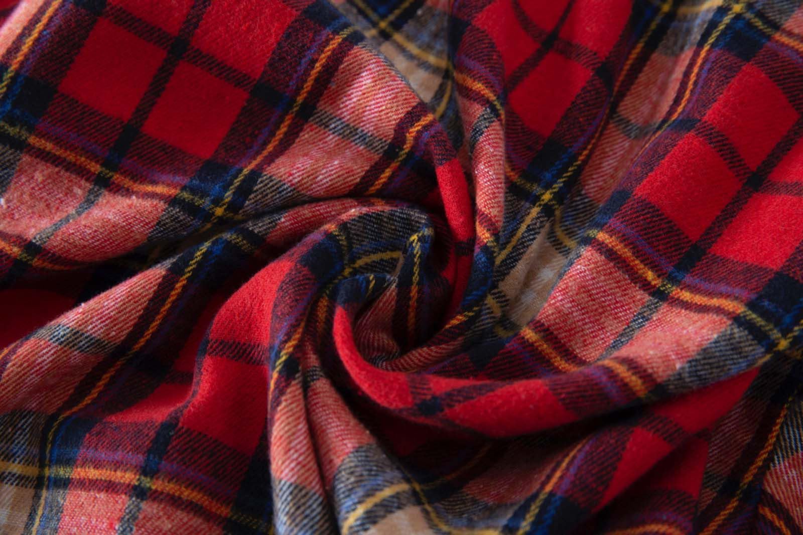 Chemise à carreaux à manches longues pour filles et garçons, haut classique boutonné, chemisier confortable et décontracté pour enfants, adolescents et tout-petits