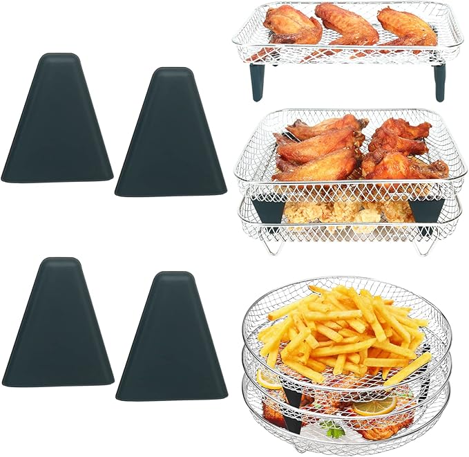 BYKITCHEN Air Fryer Stacking Rack Accessories,4 Pcs Silicone Feet for
