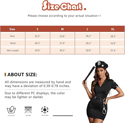 Miniatura 6 de Disfraz sexy de policía para mujer, disfraz de policía de Halloween, 5 piezas para adultos, uniformes de policía para cosplay para mujer