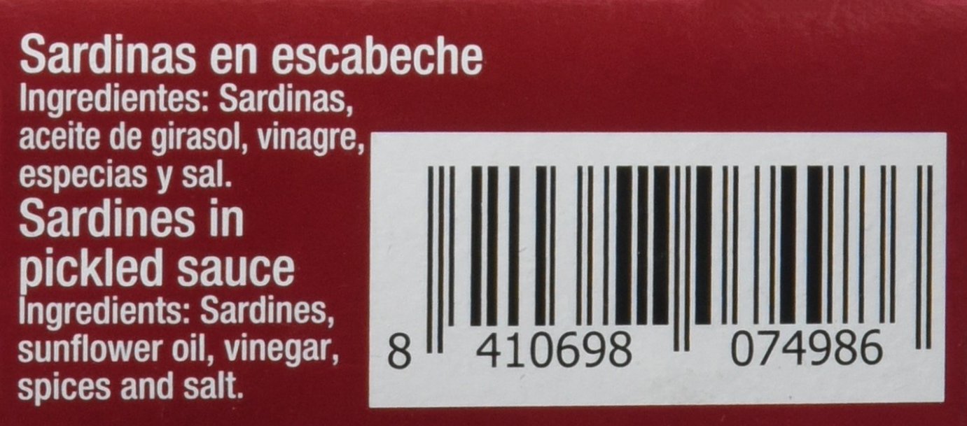 Cuca Sardinas en escabeche, 1 pack de 5 latas de 120 gr