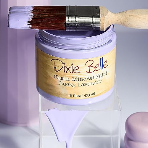 Miniatura 2 de Dixie Belle Paint Company - Pintura con acabado de tiza para muebles, color lavanda (Lucky Lavender), 4 fl oz, pintura mineral de tiza color morado