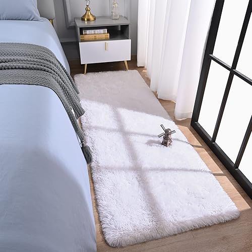 Miniatura 9 de Rtizon Alfombra de pasillo suave para dormitorio 2 x 6 pies alfombra esponjosa con parte inferior antideslizante para pasillo mesita de noche sala