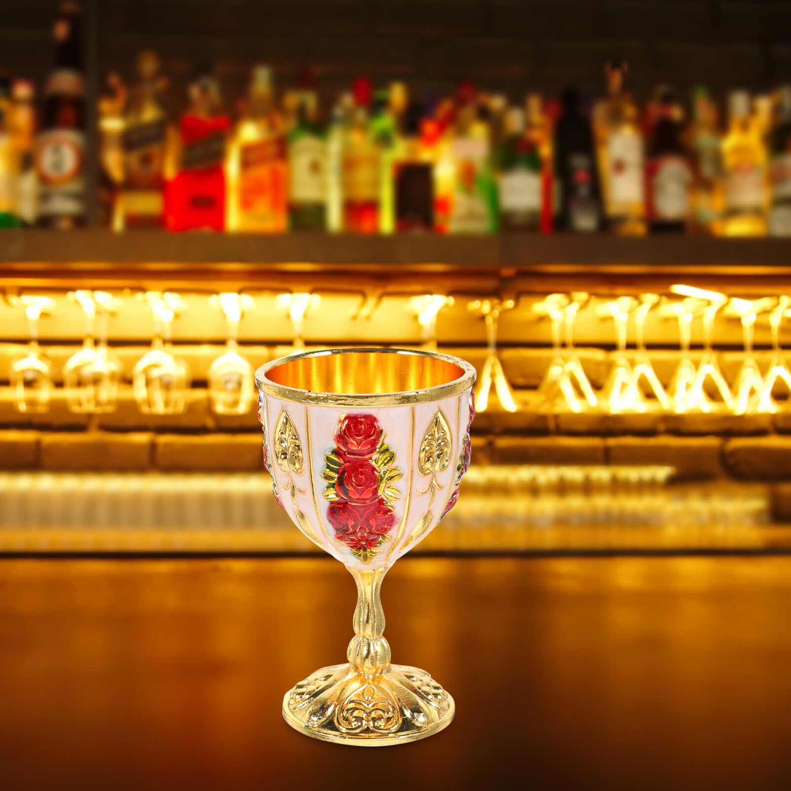 Calice Vintage In Metallo - Coppia Di Bicchieri Da Liquore In Stile Medievale Per Vino, Whisky O Decorazione - Foto 4