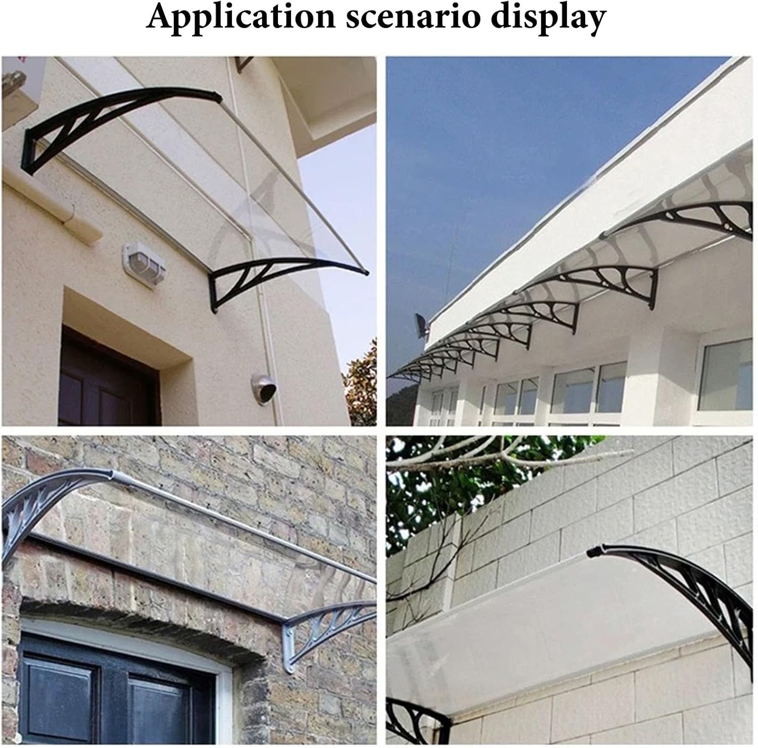 Door Awning, Front Door Awning, Awning for Door Entrance with Aluminum Bracket,polycarbonate Awning Canopies, Outdoor Awning for Patio, for Front Back Door Porch(Clear,100x160cm/39.3x62.9in)