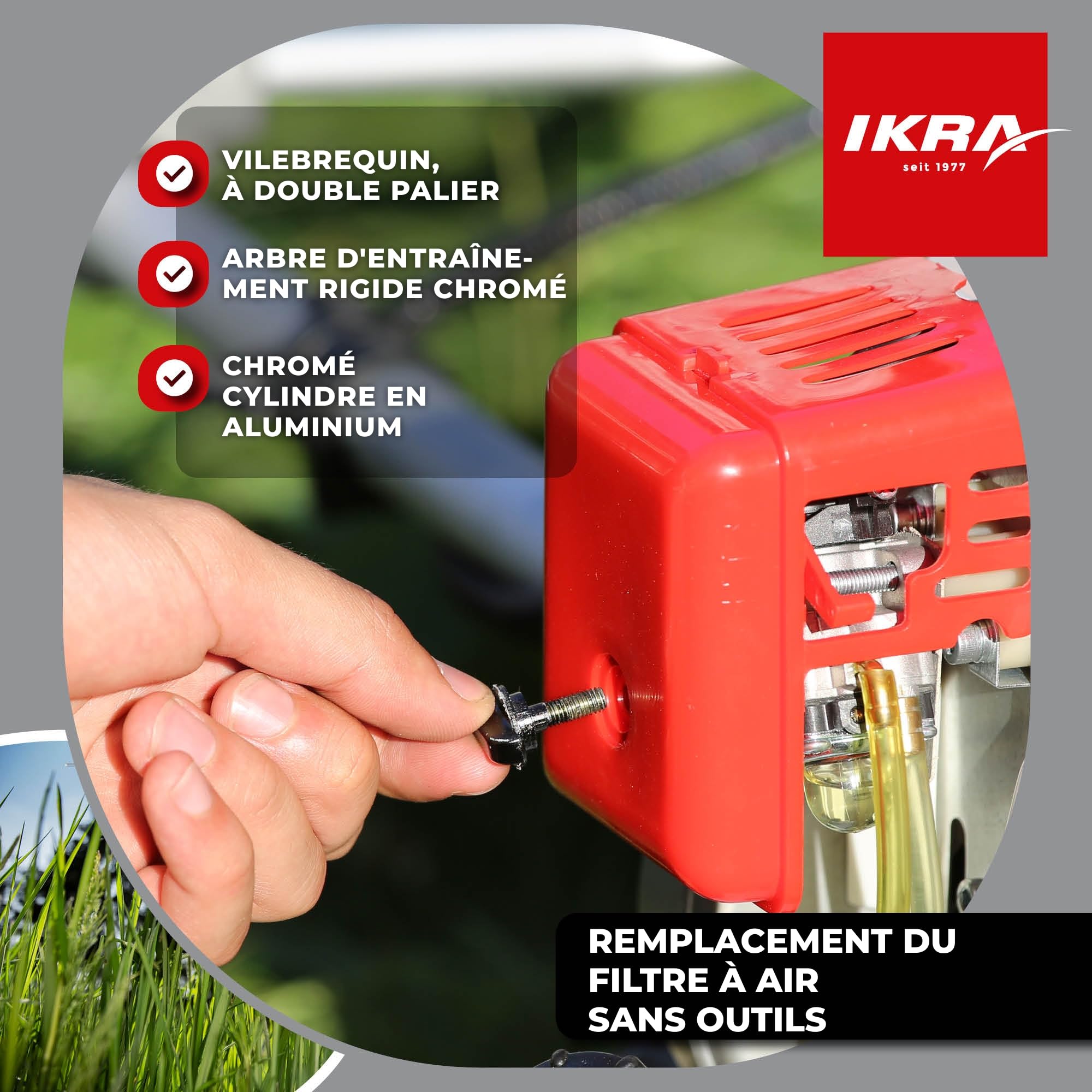 IKRA débroussailleuse à essence IBF 31-4, avec bobine de fil & lame