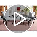 Image of DEVOKO Rope 3-Piece Outdoor Patio Garden Chair Table Bistro Set with Water-Resistant Cushions & HDPE Metal Frame for Balcony, Terrace, Poolside(Black & Grey)