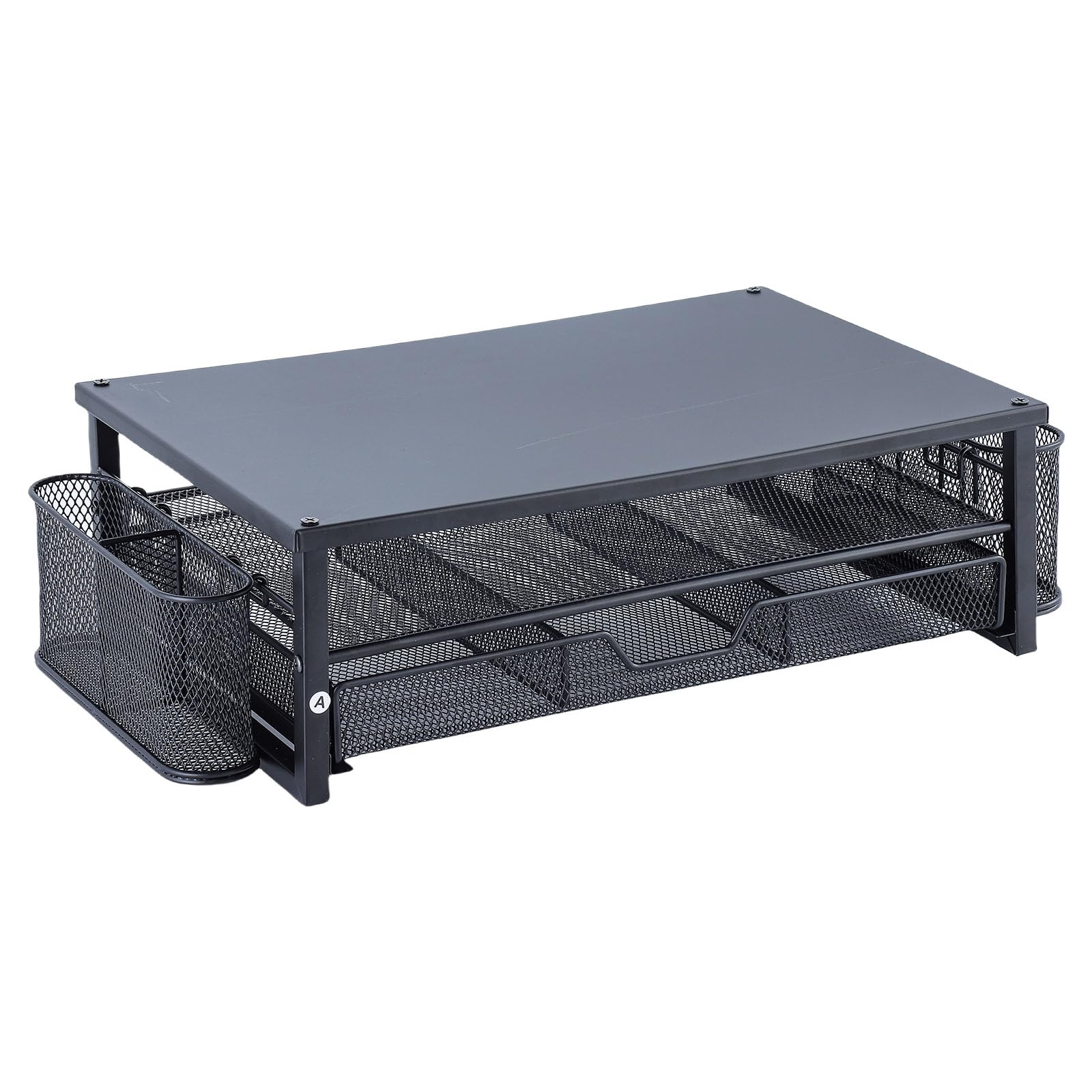 Support d'écran PC portable réhausseur métallique avec organiseur