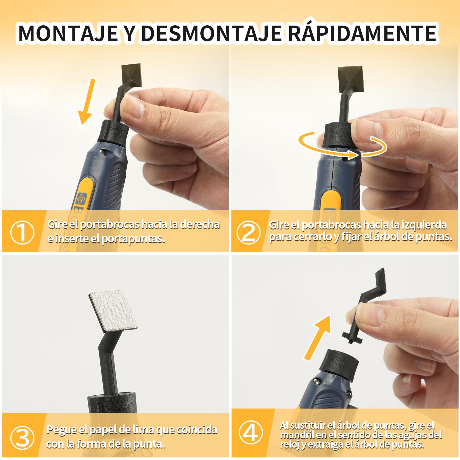 Lijadora bolígrafo inalámbrica, 5 velocidades y carga USB con luz LED, herramienta eléctrica multiusos, mini lijadora eléctrica para lijado, pulido, acabado, manualidades de bricolaje