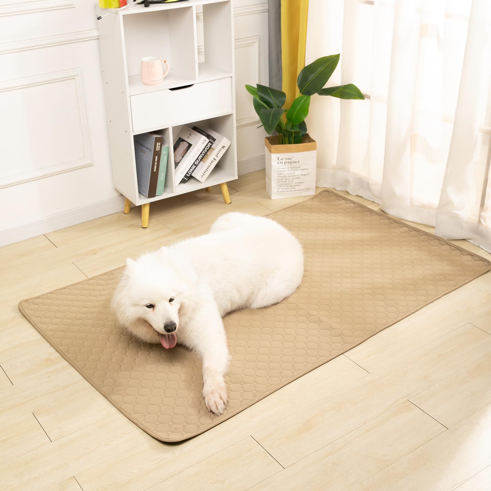 Lot de 2 tapis d'entraînement pour chien et chat | Extra puissant | Imperméable et antidérapant | Lavable et réutilisable | Pour chiots et animaux domestiques (marron, 150 x 90 cm)