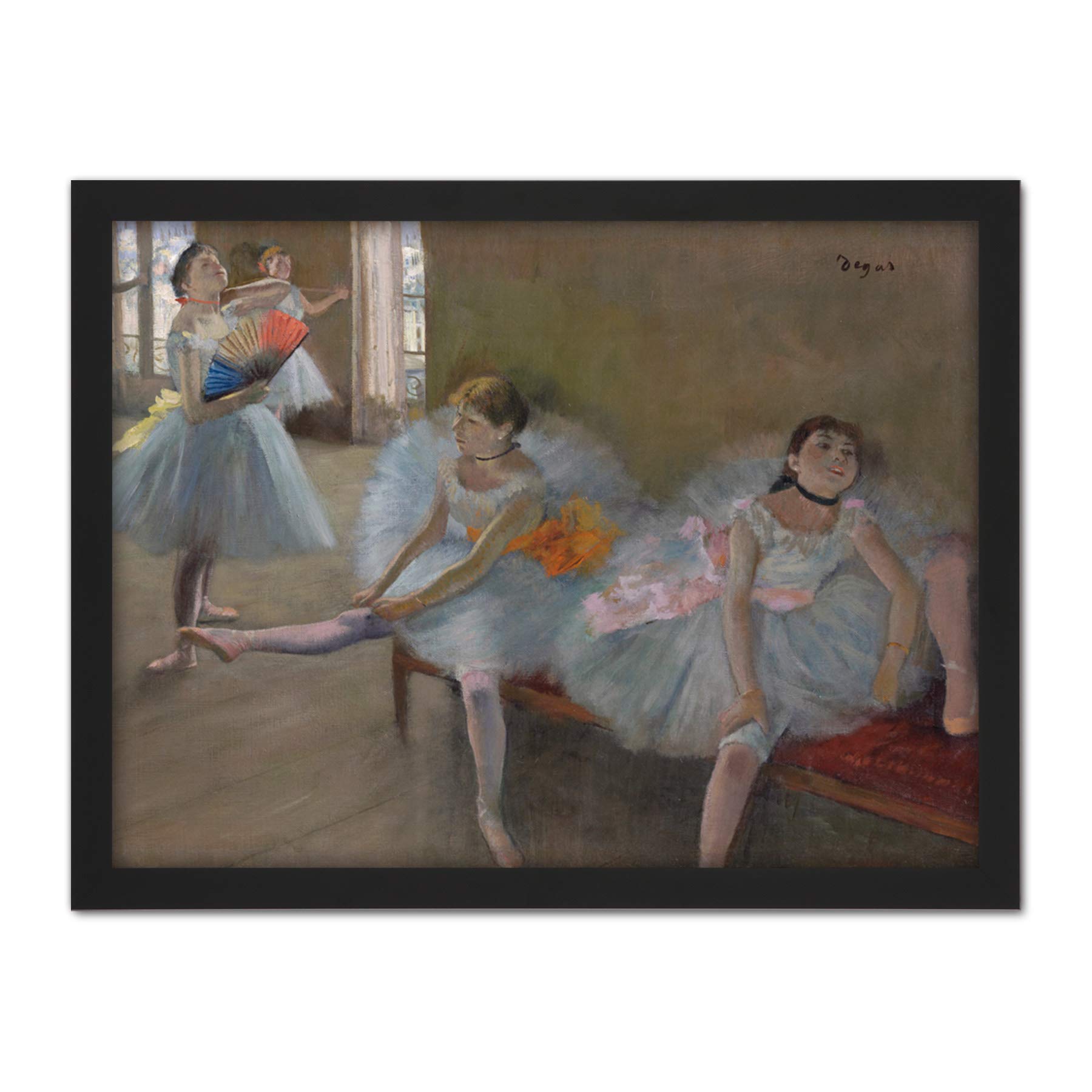 Artery8 Edgar Degas Dancers In The Classroom C1880 Painting Artwork Framed Wall Art Print 18X24 Inch