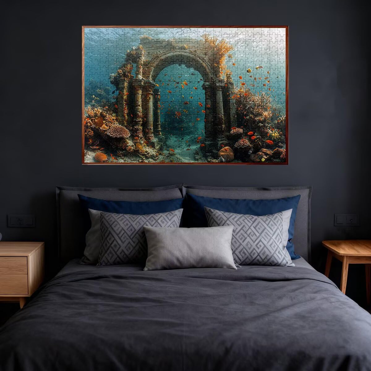 Puzzle 1000 sztuk ocean, puzzle ryby, puzzle dla dorosłych kreatywna rozrywka, drewniane puzzle z pudełkiem prezentowym, klasyczne puzzle zabawki edukacyjne, oryginalne prezenty dla kobiet -1947