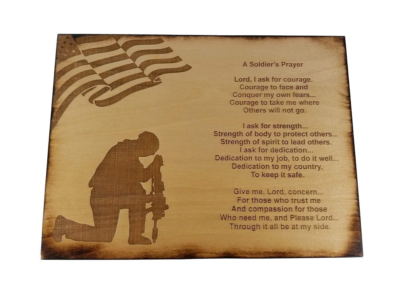 Soldier's Prayer Sign - Army Graduation Gift - 8.5 x 11.5 Inches