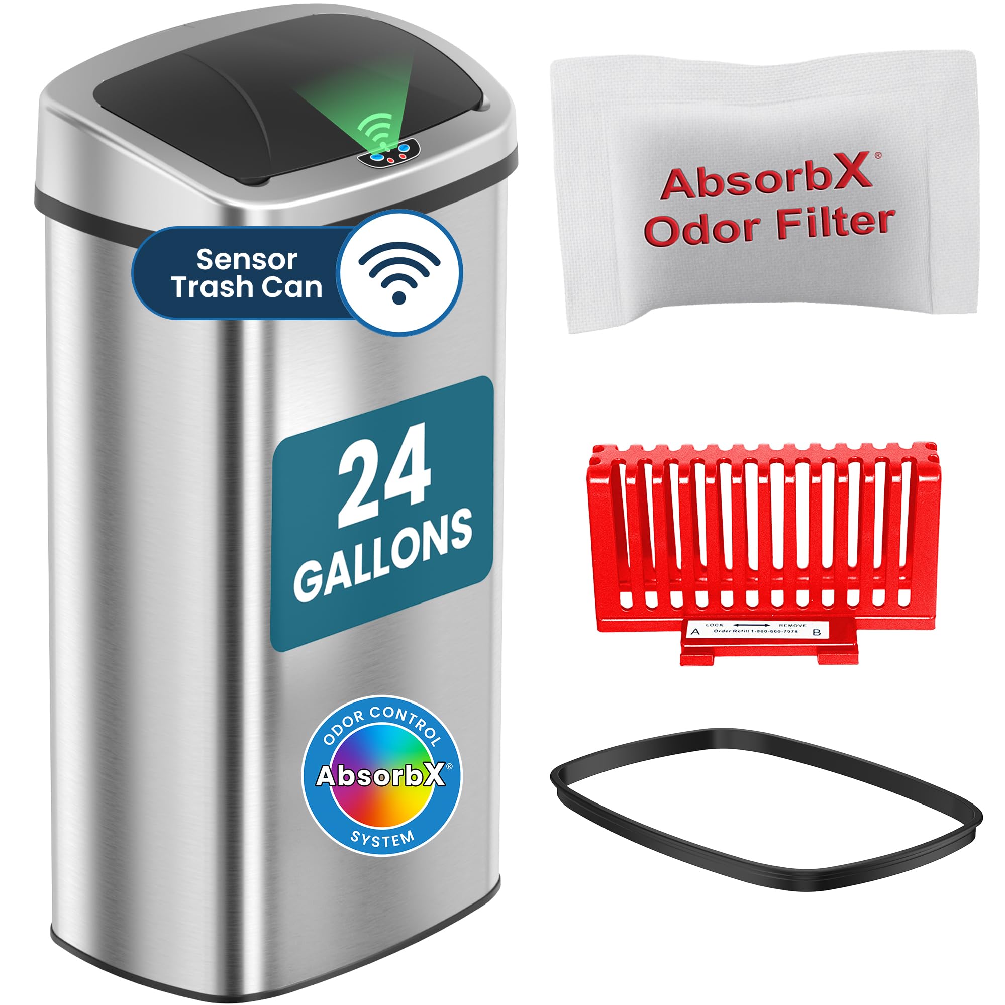 iTouchless Patented 24 Gallon Motion Sensor Trash Can