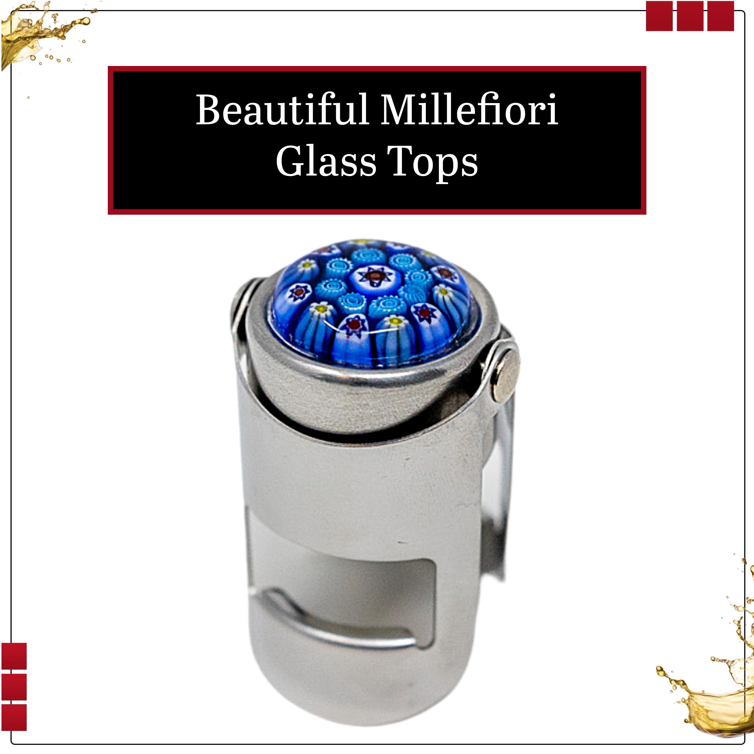 Amazon.co.jp: Murano Glass シャンパンボトルストッパー – 手作りで 