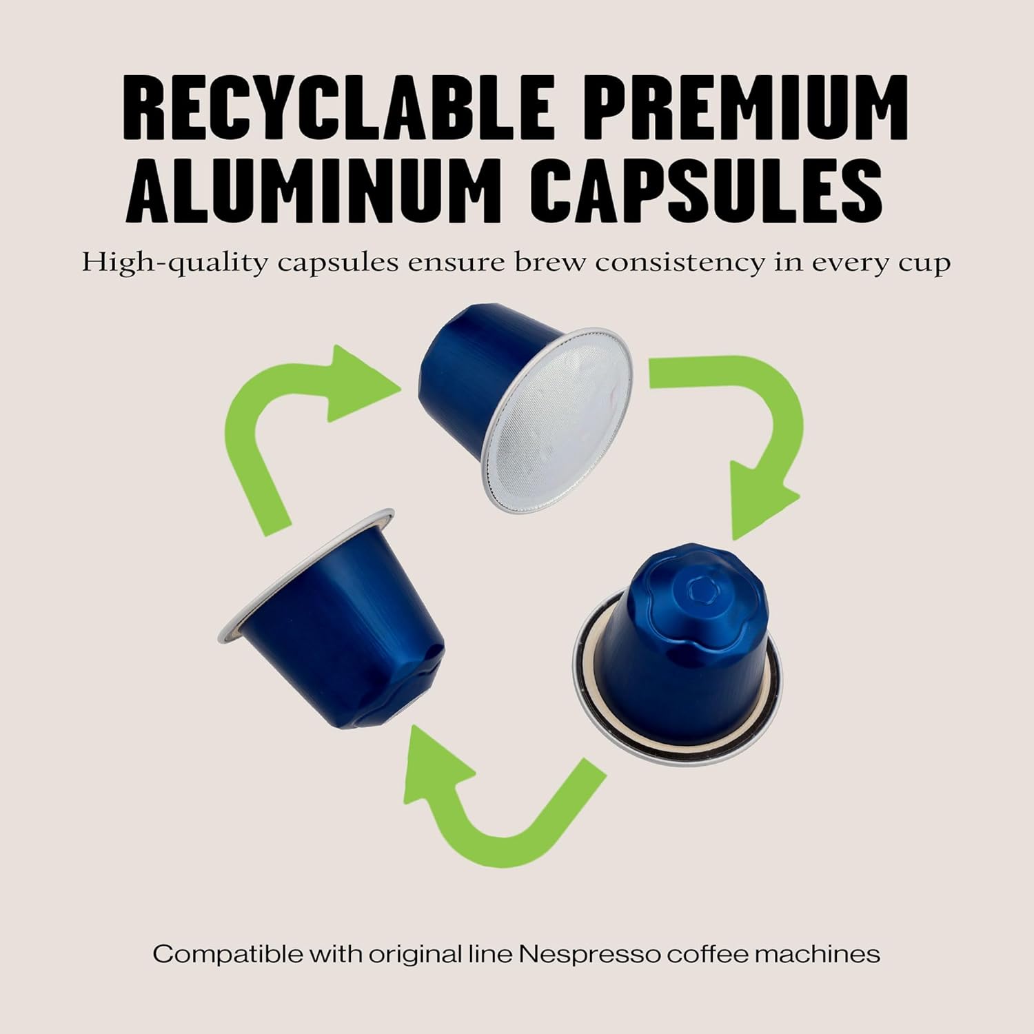 Daddy De Clieu Ma Chérie Coffee Pods (Rich & Chocolatey, Brazil & Columbia, 100% Arabica Blend), Compatible with Nespresso Original Line Machines, Recyclable Aluminum Capsules, 70 Count
