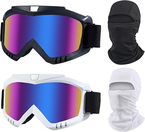 LJDJ - Juego de 2 gafas para moto-cross, ATV, para todo-terreno, con protección UV solar, cubierta facial completa, para jóvenes, adolescentes,
