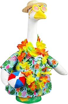 Hawaiian Porch Goose Outfit with Volleyball for 17"/23" Staue