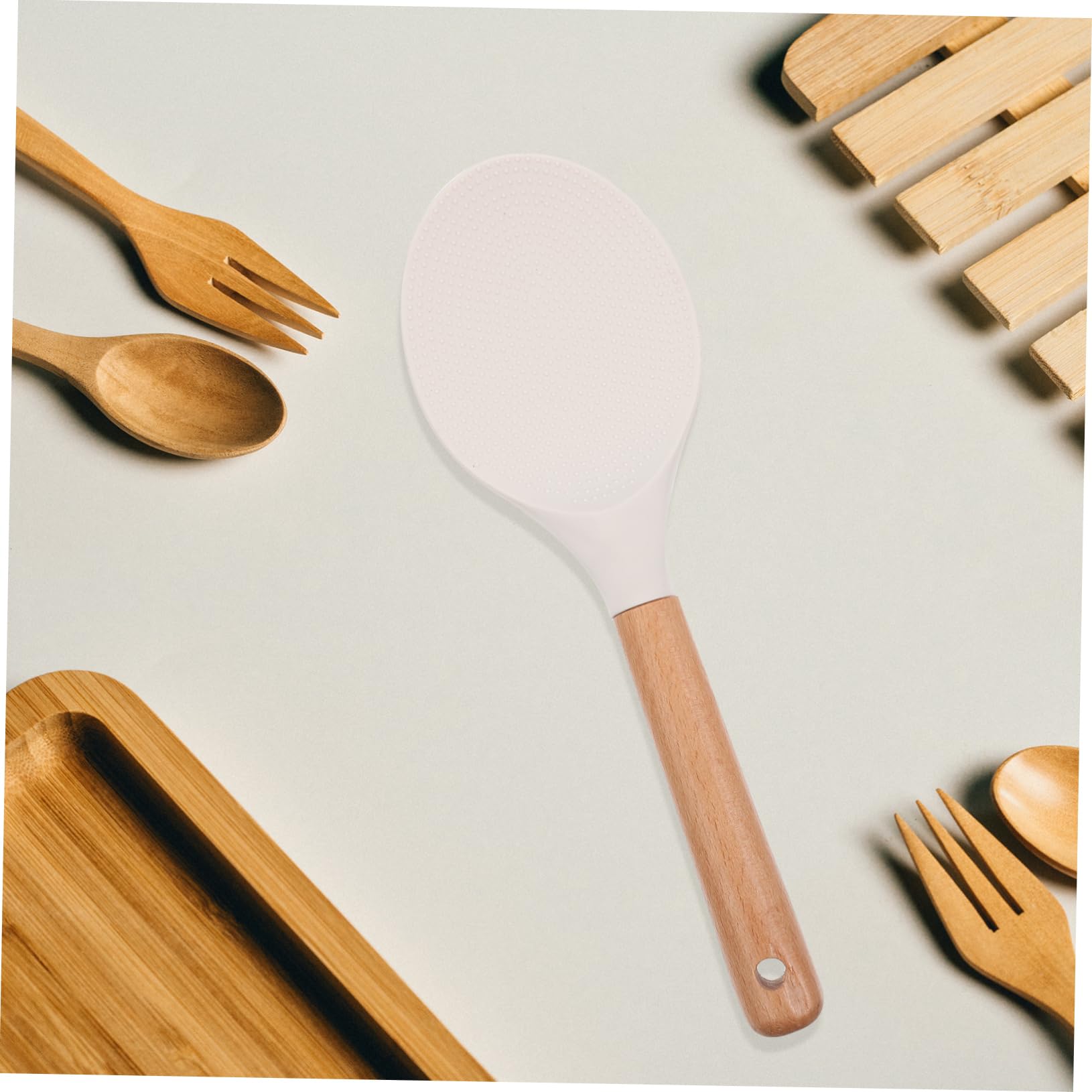 BRIGHTFUFU 1Pc Rice Spoon Heat Resistant Kitchen Utensil for Cooking and Serving for Restaurants and Home Use Non Stick Design Easy to Clean