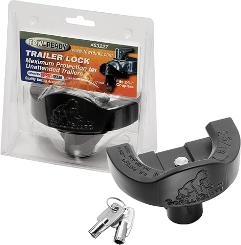 Draw-Tite Bloqueo de acoplador de remolque 63227, se adapta a la mayoría de acopladores de 2-516 pulgadas, Gorilla Guard, protección contra el clima