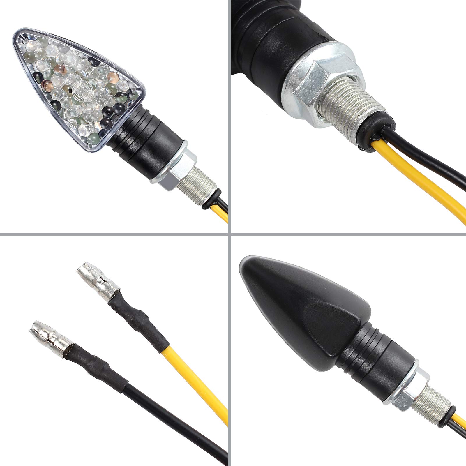 Justech Indicatori Moto A Proiettile - Set Di 4 Freccie Lampeggianti LED Per Motocicli - Foto 9