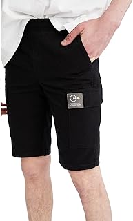 DeFacto Man Coool-Standart Fit Black Woven Bottom Woven Bermuda, Black S