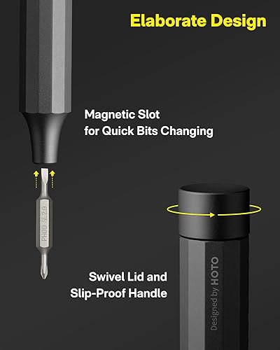 Miniatura 7 de HOTO Linterna Lite, paquete con zoom con juegos de destornilladores de precisión HOTO 24 en 1, destornillador manual