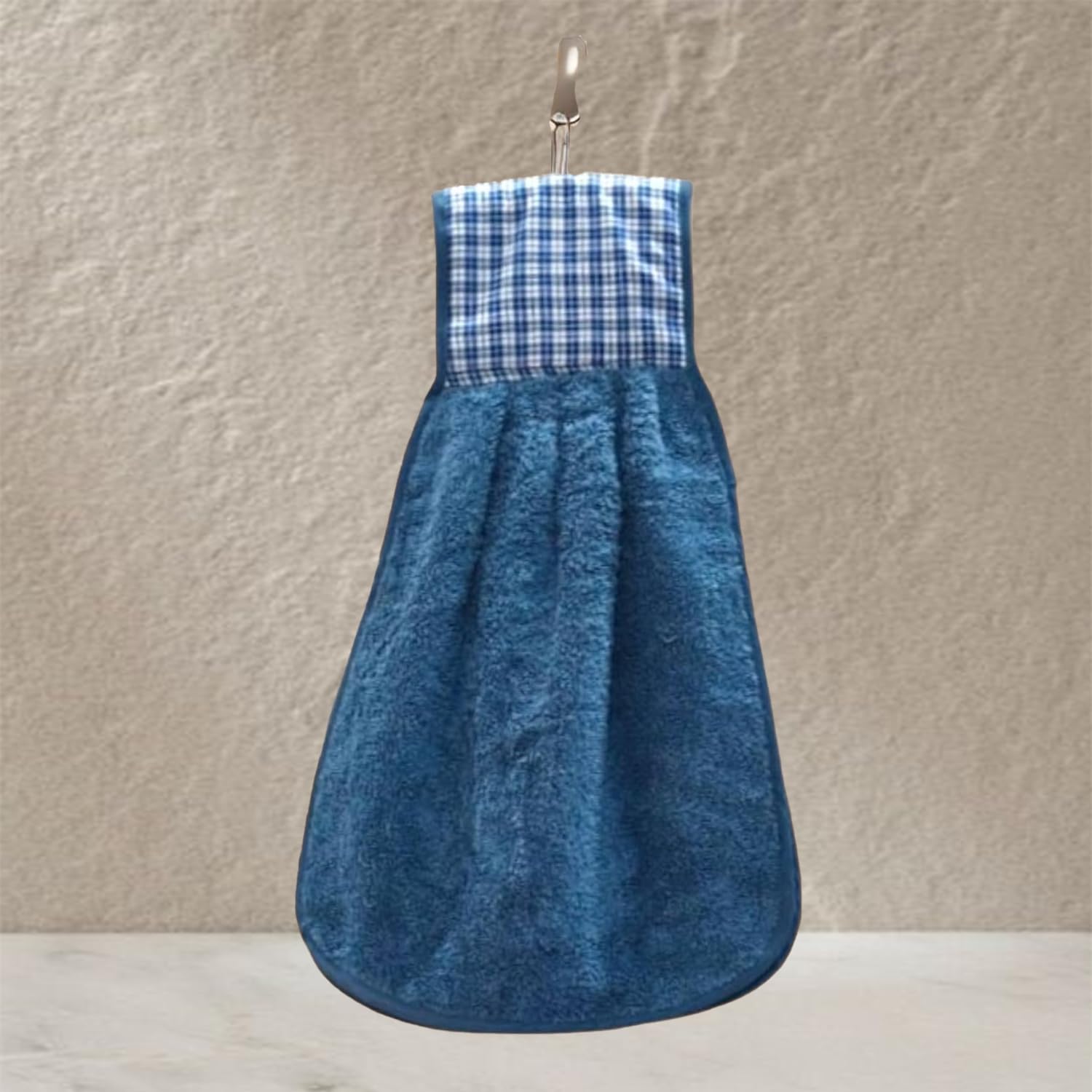 Giza COTTON Wash Basin Hanging Hand Kitchen Towel Napkin with Loop | 200 GSM | Kitchen Sink Towel | Pack of 1 in Peacock Blue-picture-11