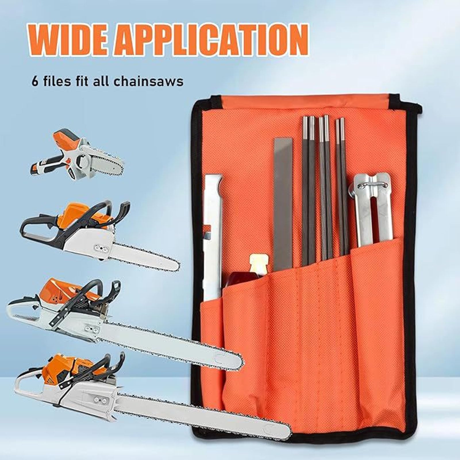 Kit di lime per motoseghe 1/8 pollici 5/32 pollici 11/64 pollici 3/16 pollici 13/64 pollici 7/32 pollici Manico in legno Lime universali per affilare seghe a catena per servizio