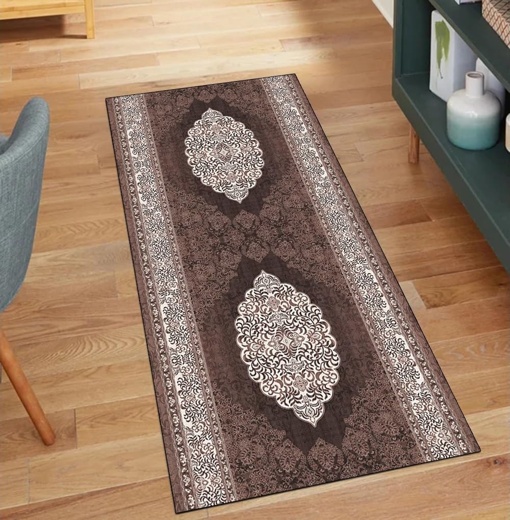 Alfombra de pasillo antideslizante Braun para evitar resbalones en la cocina