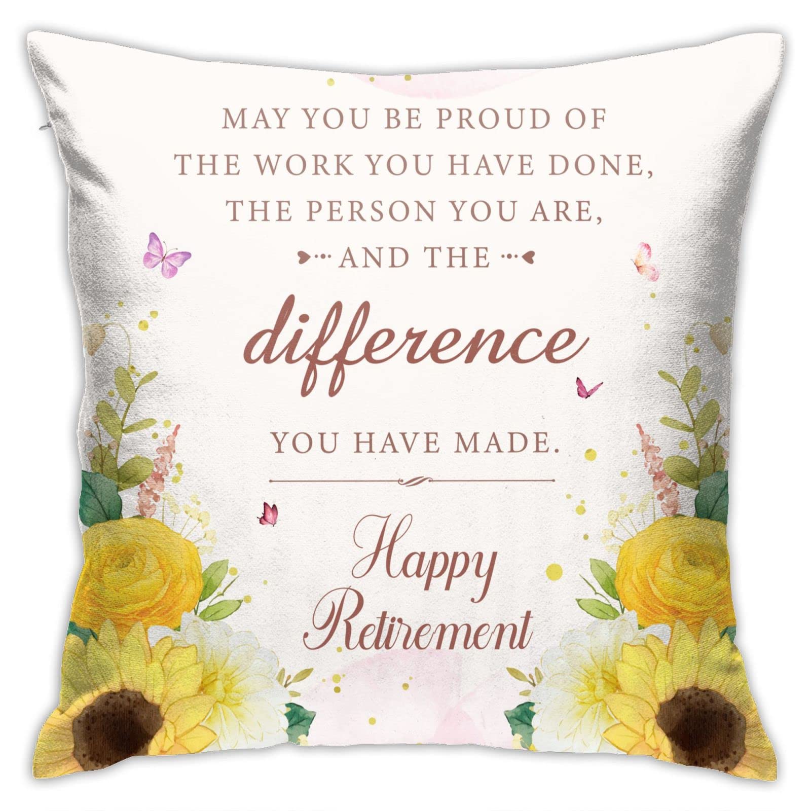 Retirement Pillow Covers - Retirement Gifts for Women 2023 - Retired Gifts for Women - Best Retirement Gifts for Coworker - Happy Retirement Gift - Throw Pillow Covers 18x18 inch