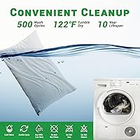 Vista 7 de Funda de almohada impermeable de bambú y rayón de Gogreen, funda de almohada transpirable, protector de almohada refrescante con cremallera, funda