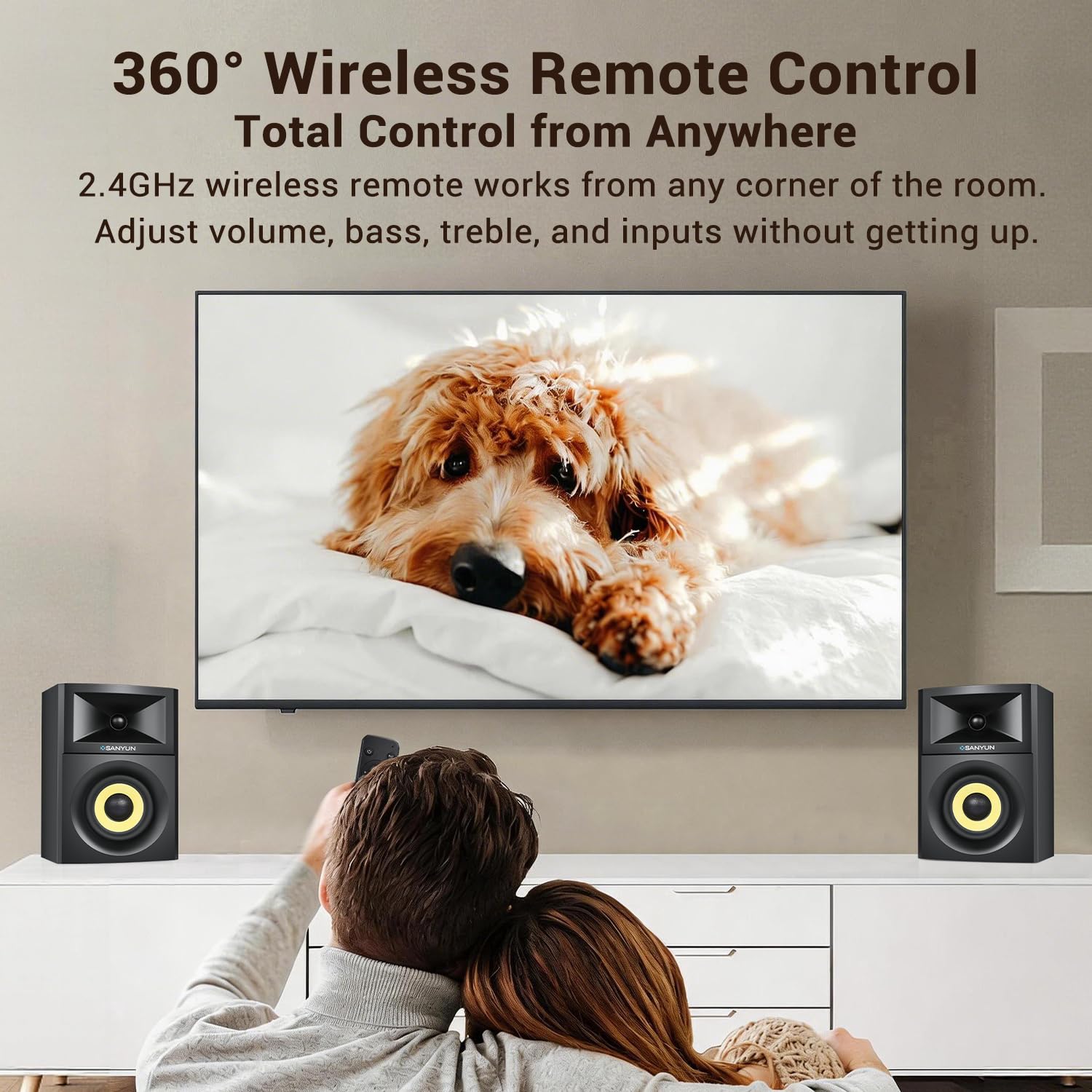 Sanyun SW205 Aktive Regallautsprecher 2.0 4“, Breite Klangbühne, Dual-DSP