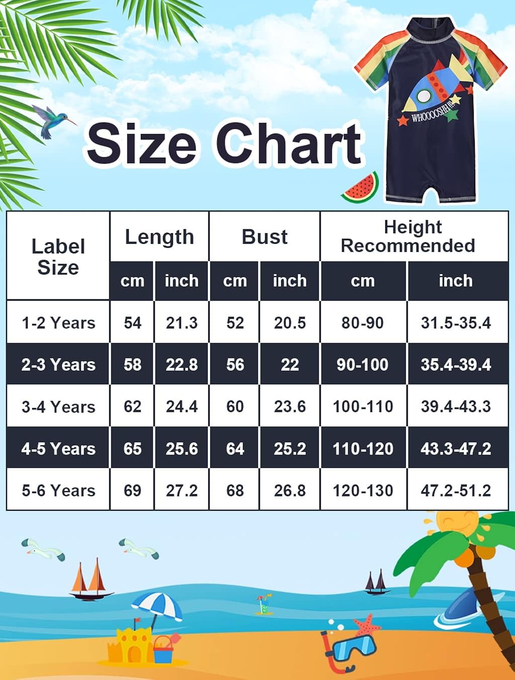 WYTbaby Kids Swimwear Boy Swimsuit One Piece Swimming Costume All in One UPF 50+ Sunsuit : Clothing, Shoes & Jewelry
