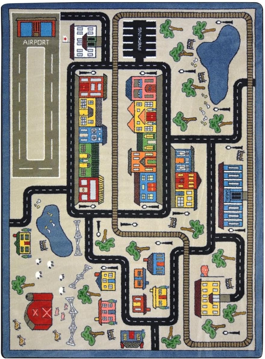 Joy Carpets Just for Kids Tiny Town Kids Rug Rug Size: 5'4" x 7'8"