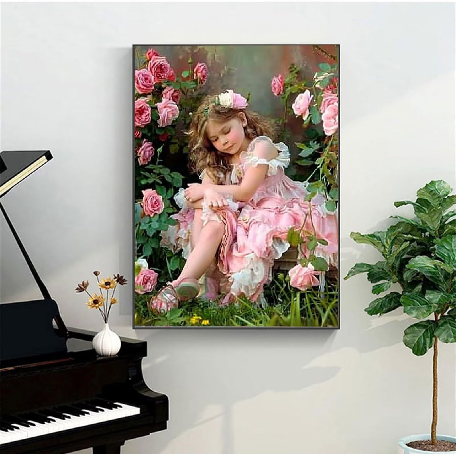 Peepezo Malen Nach Zahlen für Kinder, Erwachsene und Anfänger, DIY Mädchen Malen Nach Zahlen für Mädchen und Jungen, Rosa Zentimeter, Ohne Rahmen - Kinder ab 6 Jahren 60x80cm (mit Rahmen)