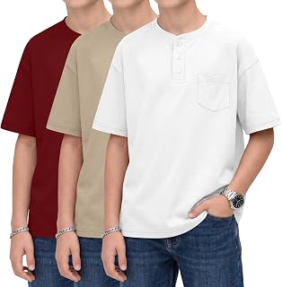 Oakgarden 3 Pack Boys Henley T Shirts