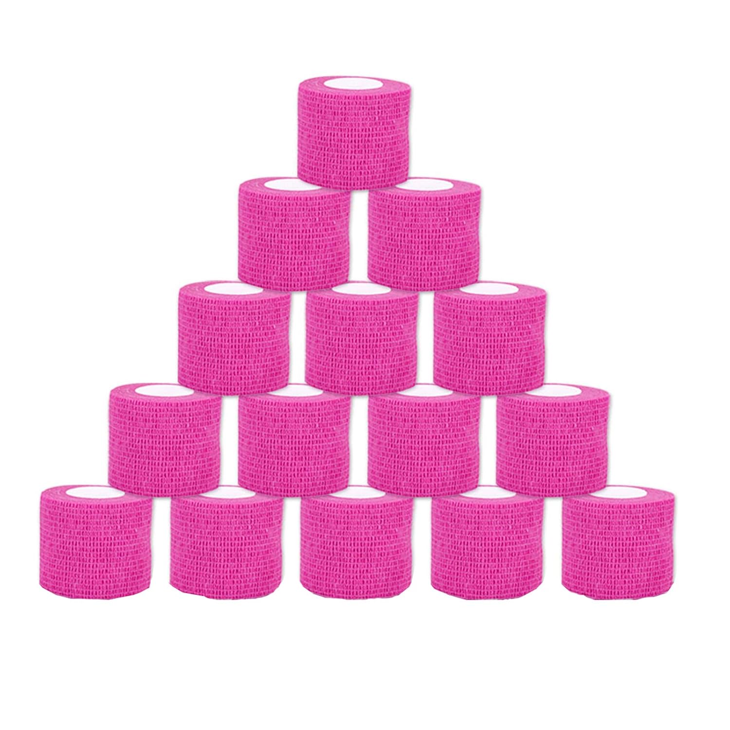 Tattoo Grip Cover Wrap,15PCS Disposable Cohesive Tattoo Grip Cover Elastic Bandage Handle Grip Tube for Tattoo Machine Tattoo Grip Accessories(Phosphor Pink)