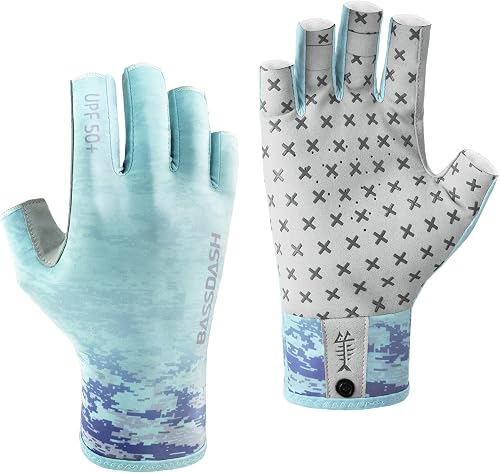 BASSDASH YTT-BG4049-015 fishing-gloves, Seafoam Digital Gradient