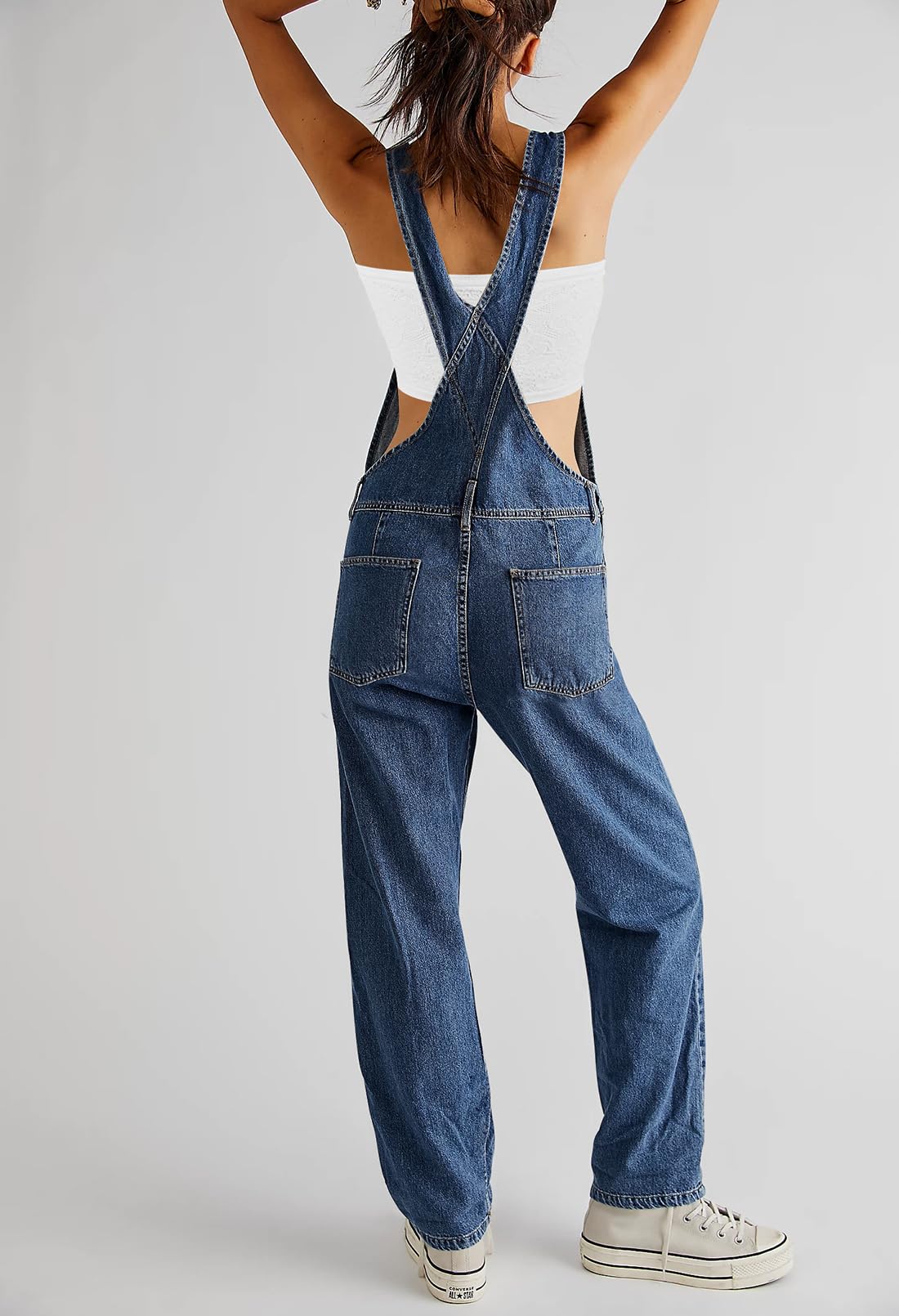 Sovoyontee Damen Latzhose Sommer Lockere Lange Jeans Jumpsuit Bib Overall Mit Trägern