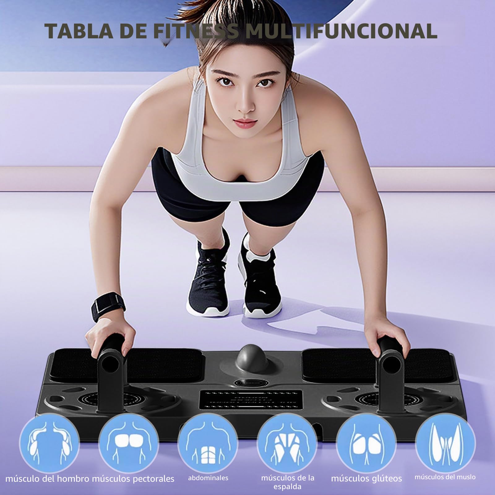 Pilates Reformer Compact, 2025 Upgraded Pilates Board, 5 en 1 Multifuncional Plegable Portátil Pilates Set / Tabla abdominal para el hogar Fitness