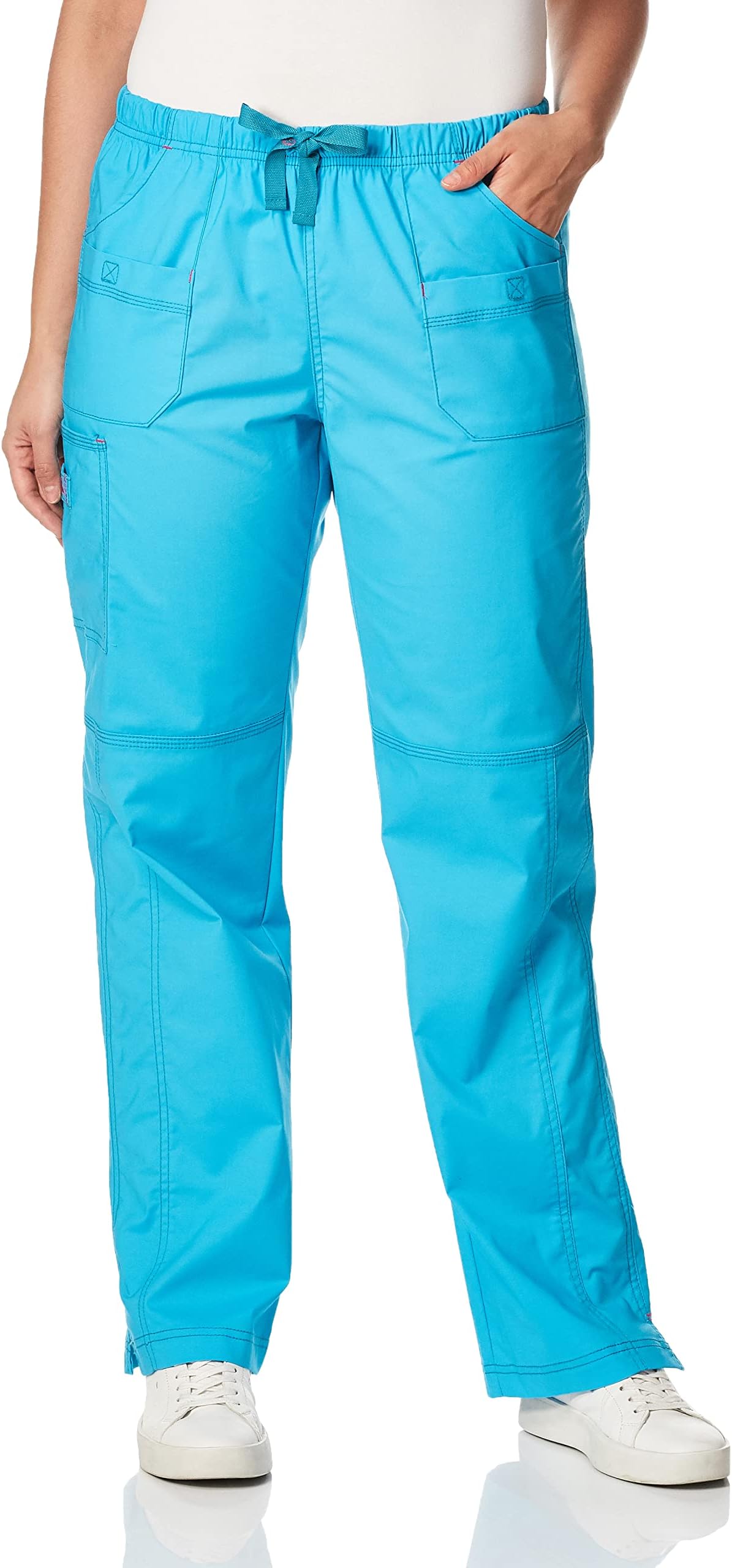 WonderWink Women's Wonderflex Faith Scrub Pant, Aqua, XX-Small/Petite