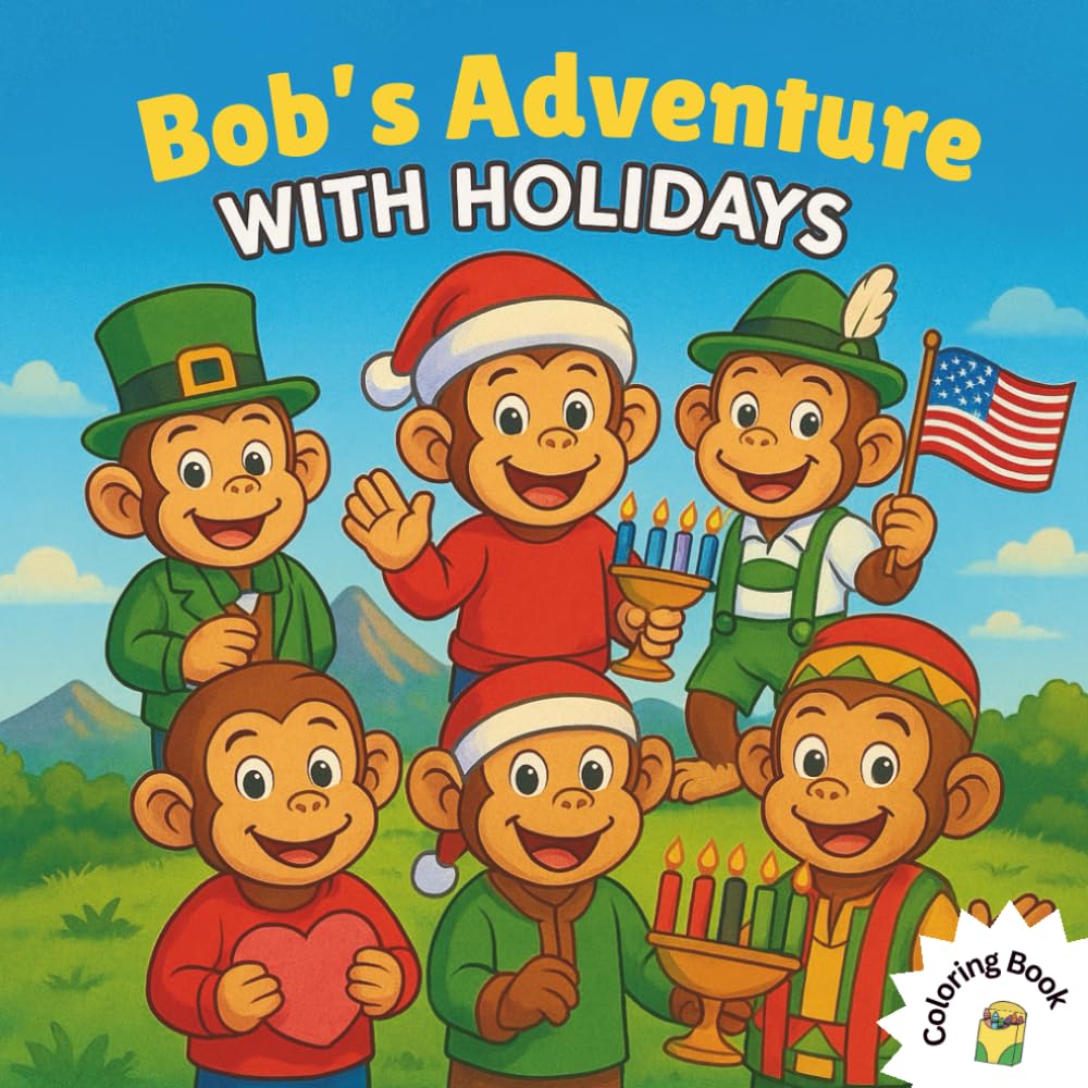 Bob's Adventure With Holidays A Coloring Book (Bob's Adventures