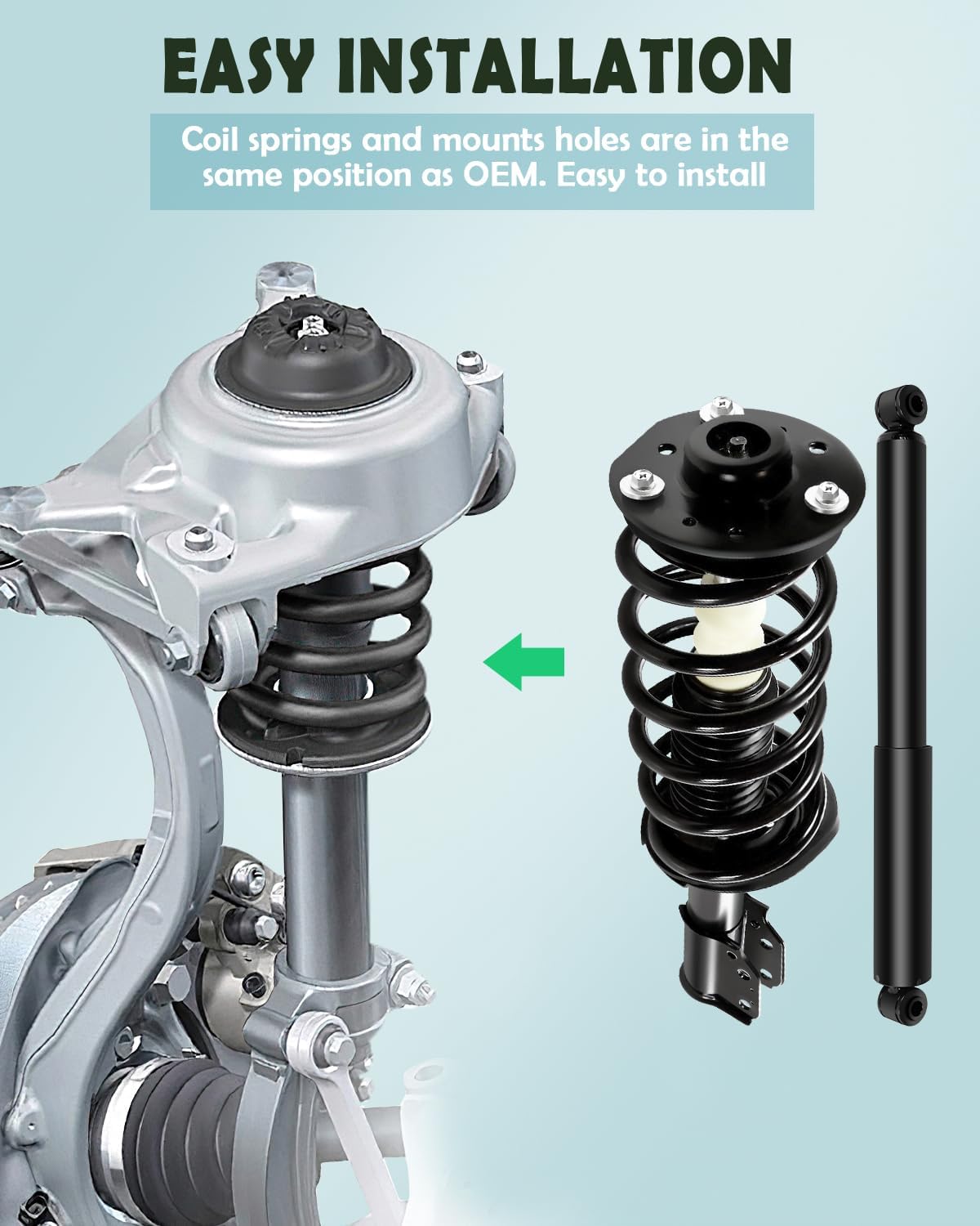 SCITOO 4Pcs Struts and Shocks Complete Assembly for Chevrolet Equinox,for GMC Terrain 272527 Shock Absorber