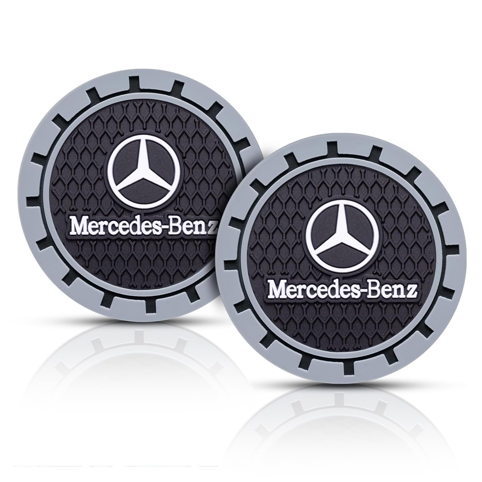 Car Cup Holder Coaster for Mercedes Benz Series Cup Holder Coaster Interior Accessories 2.75in 2 Pack-Gray-bc