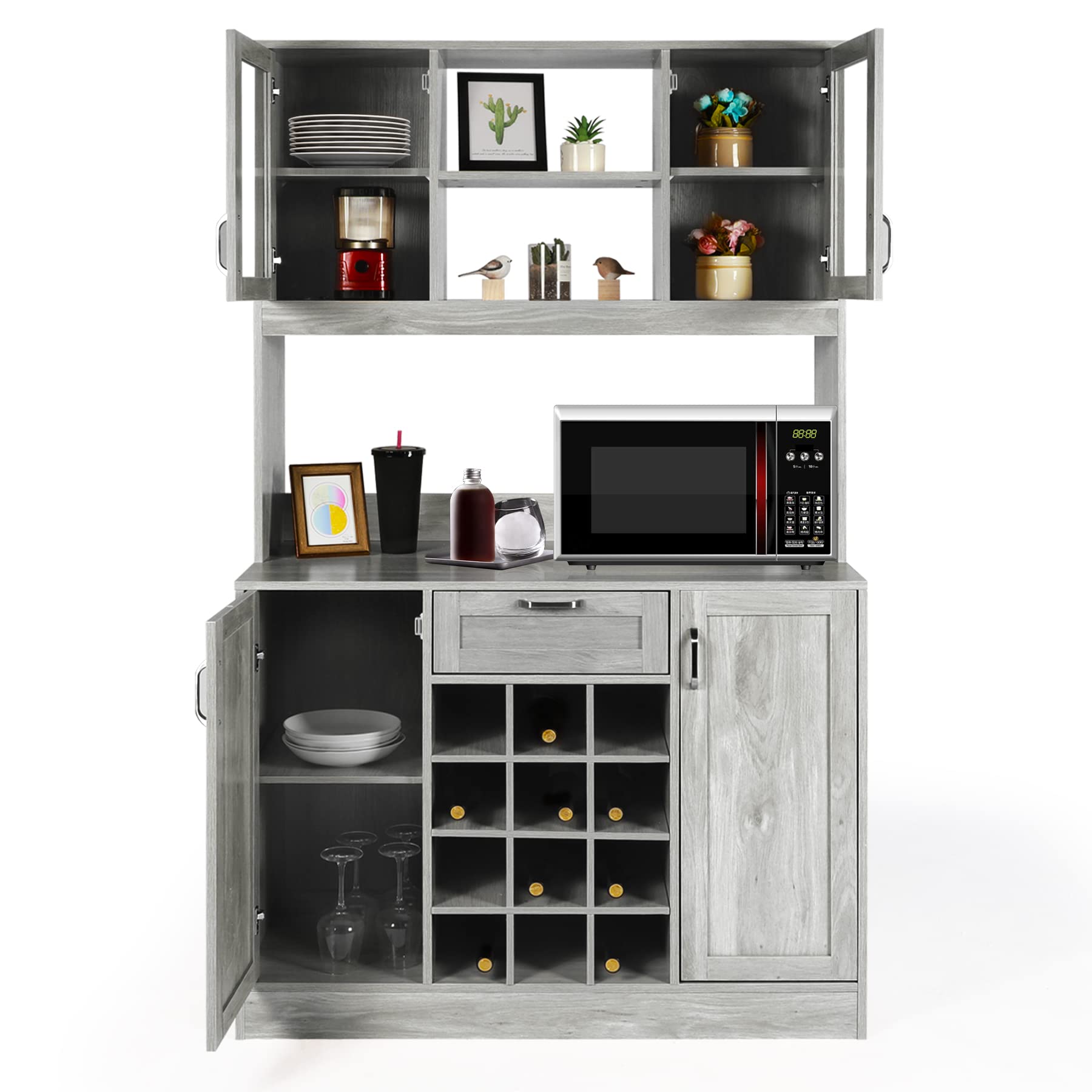 HOPUBUY Kitchen Pantry Storage Kitchen Hutch Sideboard Buffet