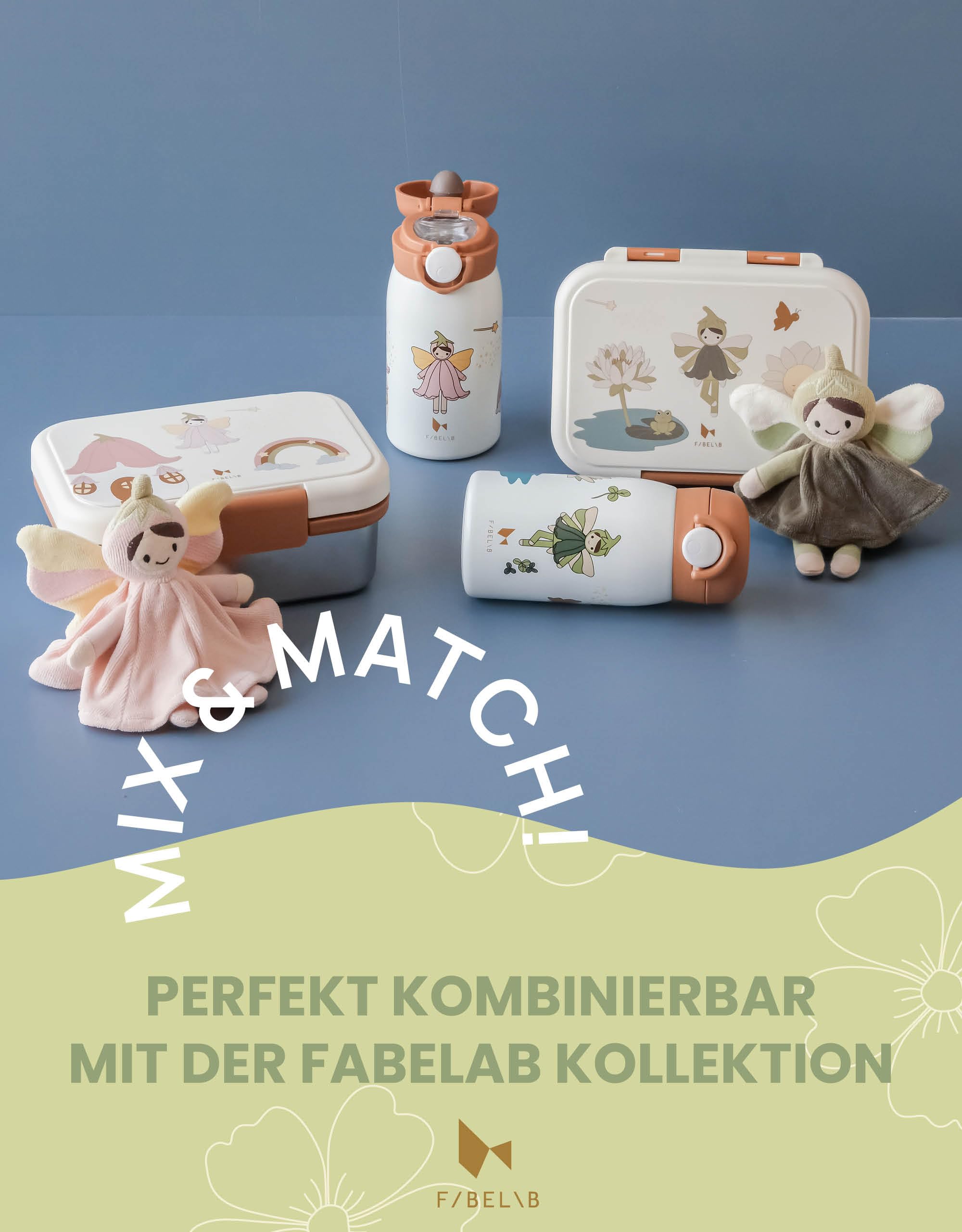 Fabelab Butelka dla dzieci 320 ml | Niedźwiedź ze stali nierdzewnej bez BPA, szkoła zapobiegająca przeciekaniu, butelka na wodę