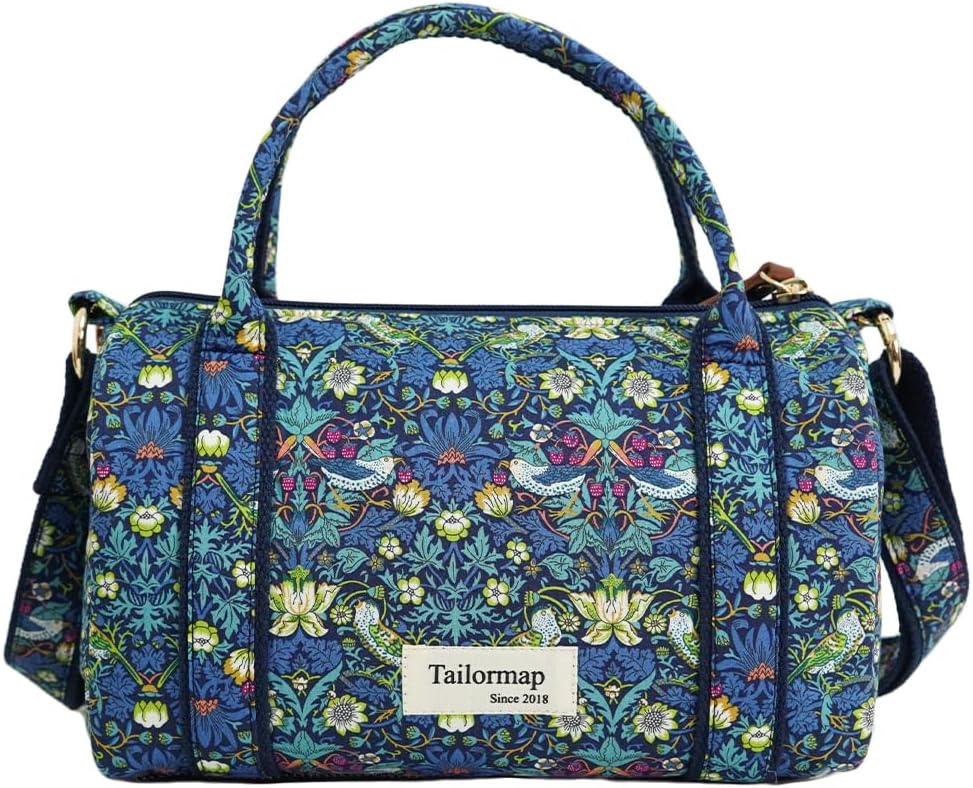 Mini Boston Bag for Women, Handmade Liberty Floral Satchel, Small Lightweight Designer Top Handle Crossbody Purse