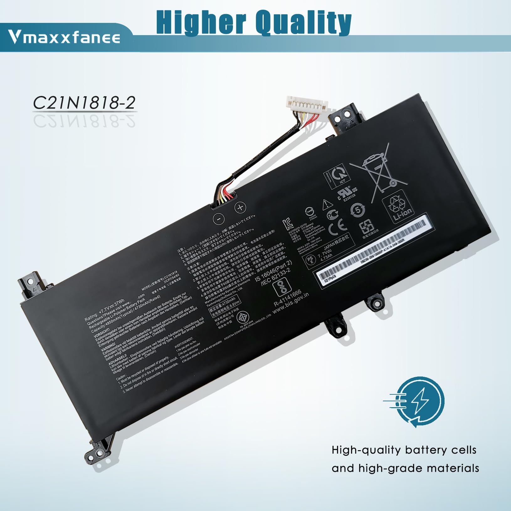 Amazon.com: C21N1818-2 C21N1818 37Wh Laptop Battery Replacement